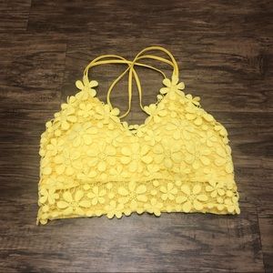 NWOT Miss Dazie Yellow Crochet Lace Bralette